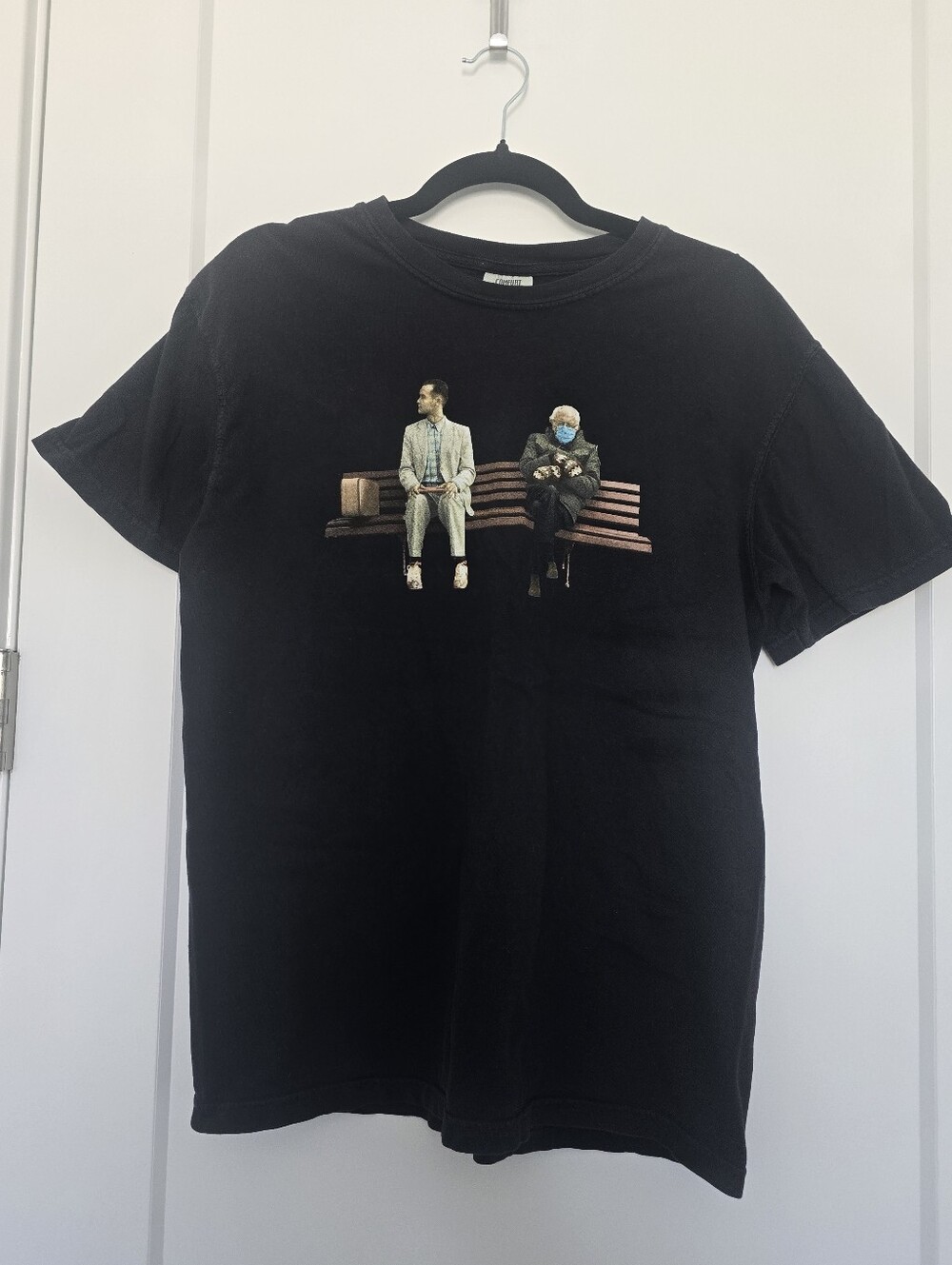 Comfort Colors Forest Gump And Bernie Sanders On A Bench Tee